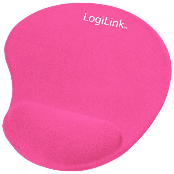 LogiLink Mauspad mit Silikon Gel Handauflage, Pink ID0027P