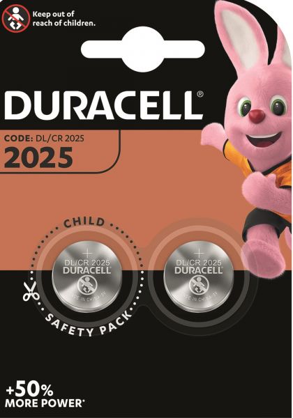 Duracell CR2025 Lithium Knopfzelle 2er Blister 3V DL2025 2025