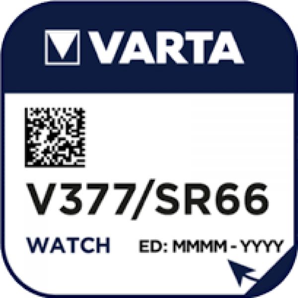 Varta Watch V 377 Uhrenzelle Knopfzelle SR 626 SW V377 Silber-Oxid 24mAh 1,55 V 1er Blister V 377
