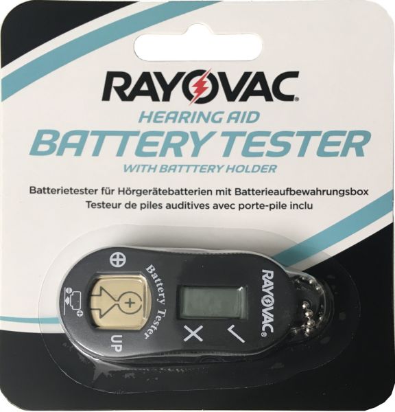 Rayovac 4x Batterietester für Hörgerätebatterien mit Aufbewahrungsbox H952