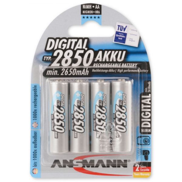 ANSMANN 12x Digital NiMH Akku Mignon AA Typ 2850 min. 2650mAh 4er Blister 5035092