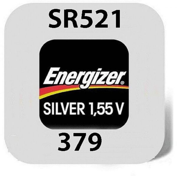 Energizer Uhrenbatterie 379 SR521SW SR63 Knopfzelle 1,55V Silberoxid Uhrenknopfzelle in 1er-Miniblister watch cell 23mAh D379 - GP379 - GP79 - V379 Silver Oxid Batterie E301538604