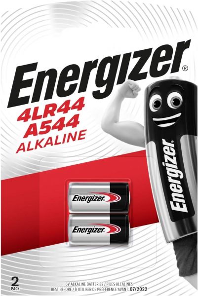 Energizer 2er 4LR44/A544 Alkaline Batterien, 6V für Kamera E301536002 E301536002