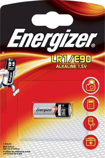 Energizer 1er Blister LR1/E90 Alkaline Batterie 1,5V Alarmanlage-Batterie Lady N 608306