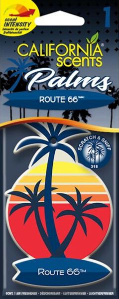 California Scents Lufterfrischer Palm 4er Packung Geruchsorte Route 66 4 Duftpalmen Air Fresheners CPA071-4EU 149866