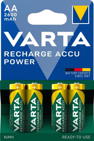 Varta AA Akku Mignon NiMH 2600mAh Ready to use 4er Blister 5716