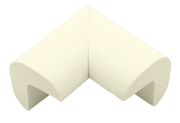 EWANTO 20er Tisch Sicherheits Eckenschutz aus Schaumstoff Beige Selbstklebendes Kissen, Kantenschutz mit Kleber Stoßschutz Kindersicherung KSBBE-01