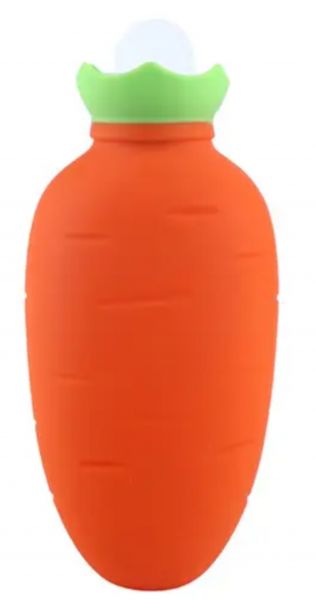 EWANTO Mini Karotten Silikon Wärmflasche 330 ml Bettflasche Handwärmer für Erwachsene und Kinder Orange WFK-01