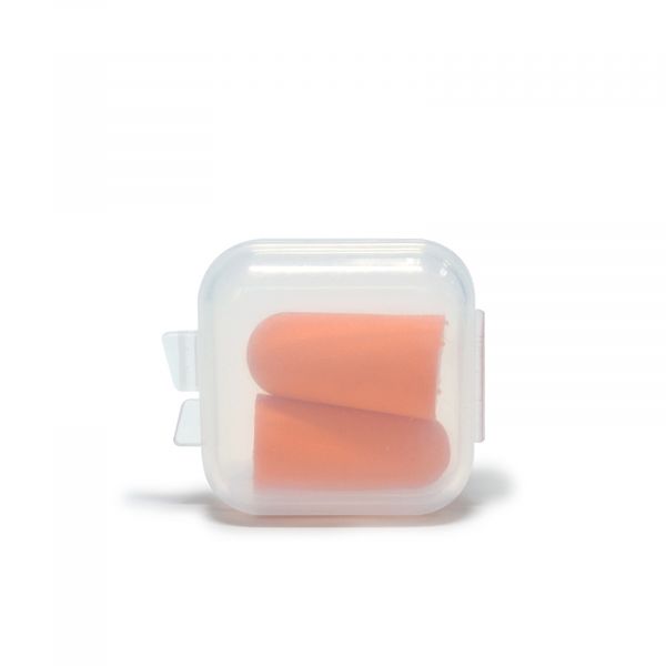 EWANTO 1x Ohrstöpsel Gehörschutz aus buntem Schaumstoff mit Aufbewahrungsbox (2 Ohrstöpsel) HA-44